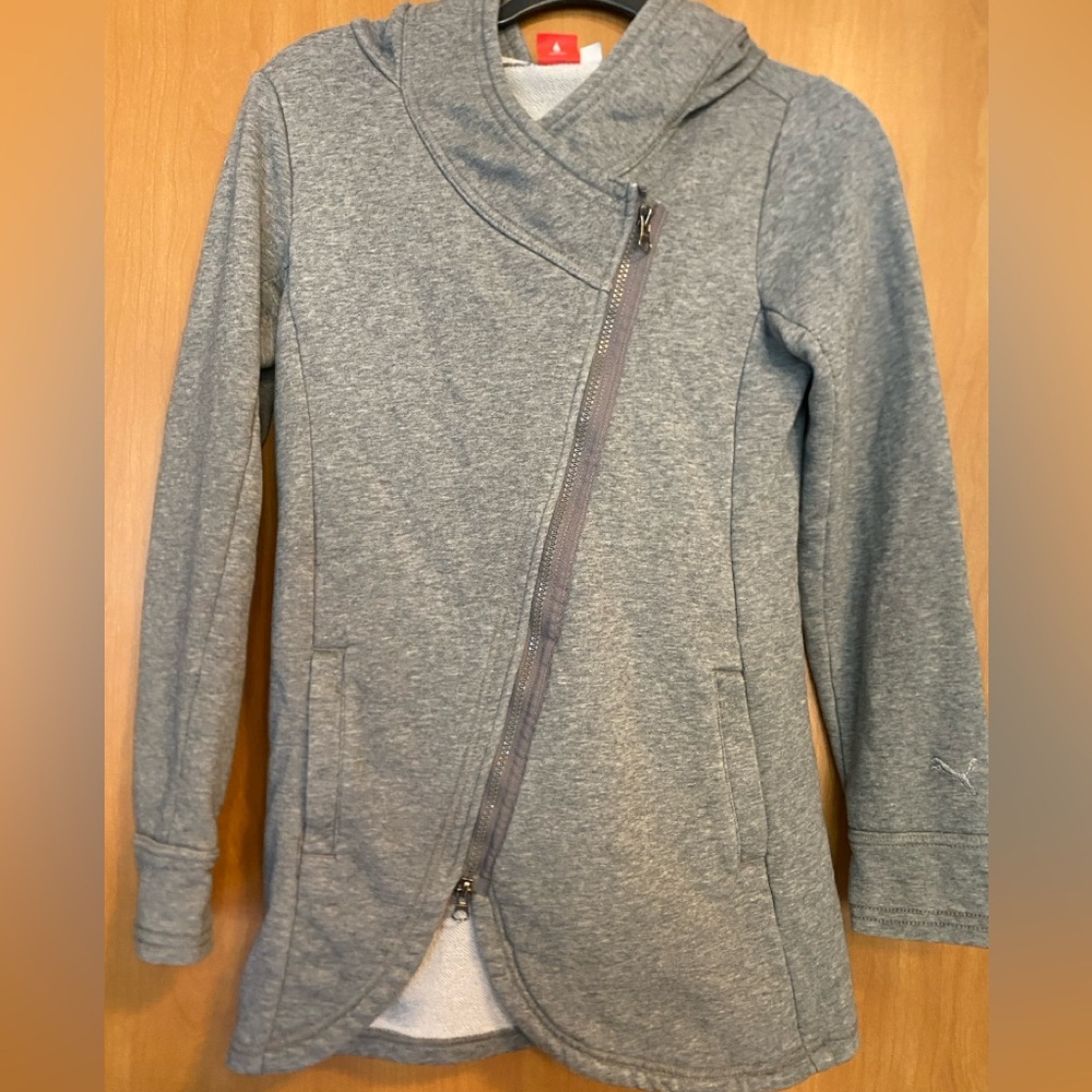 Puma Asymmetrical Zip Gray Hoodie